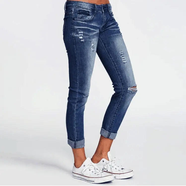 Summer New High Waist Loose Straight Leg Jeans Women's Fashion Cotton Casual Pants