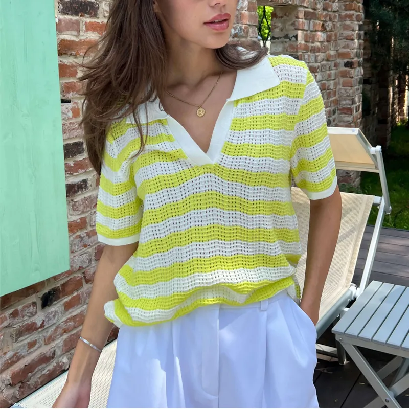 Viscose Knit Striped Top 5