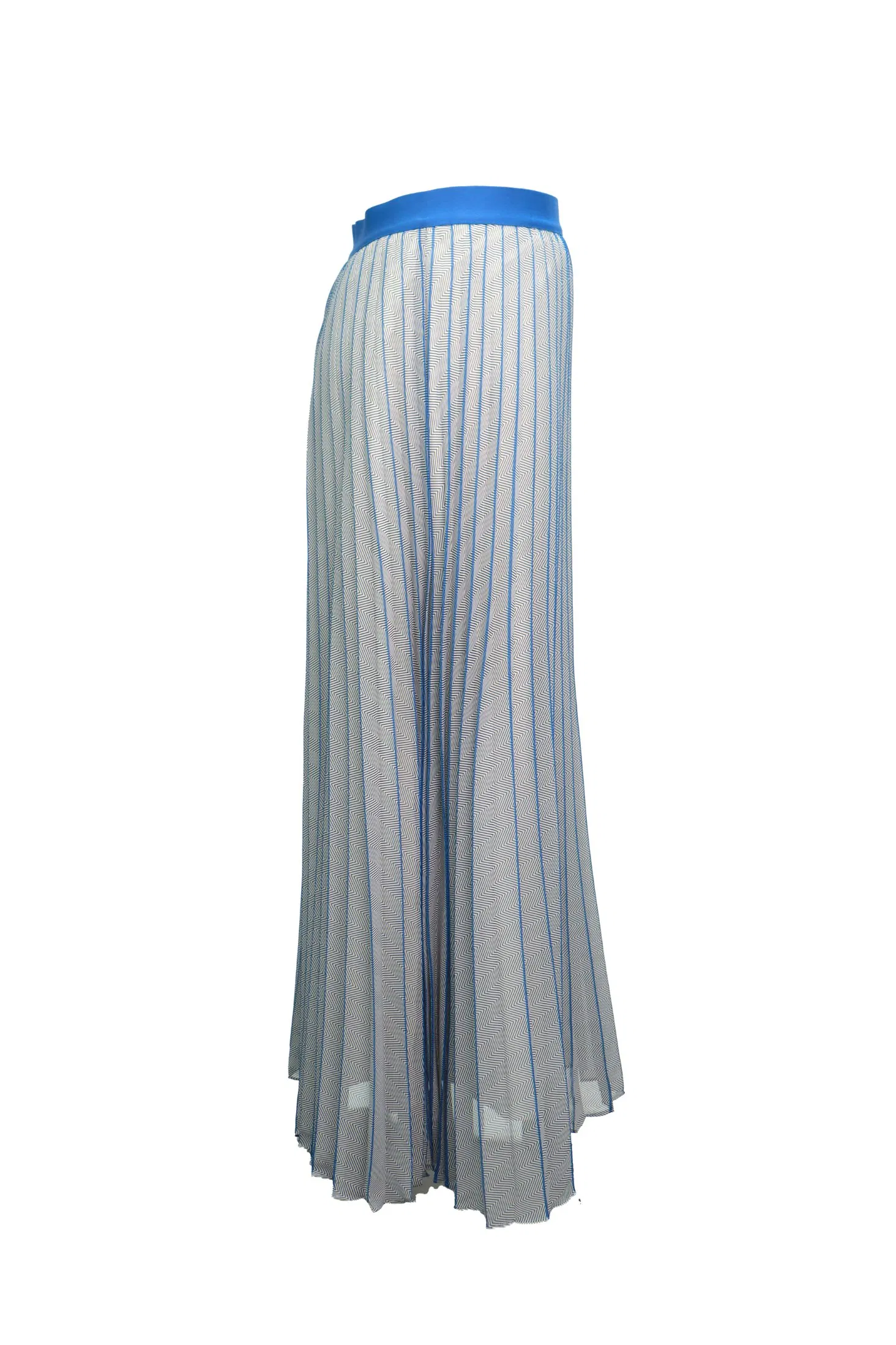 Wholesale Rtw Design Chiffon Fabric Elastic Waistband Long Pleat Skirt for Woman Summer Wear with Customized Print