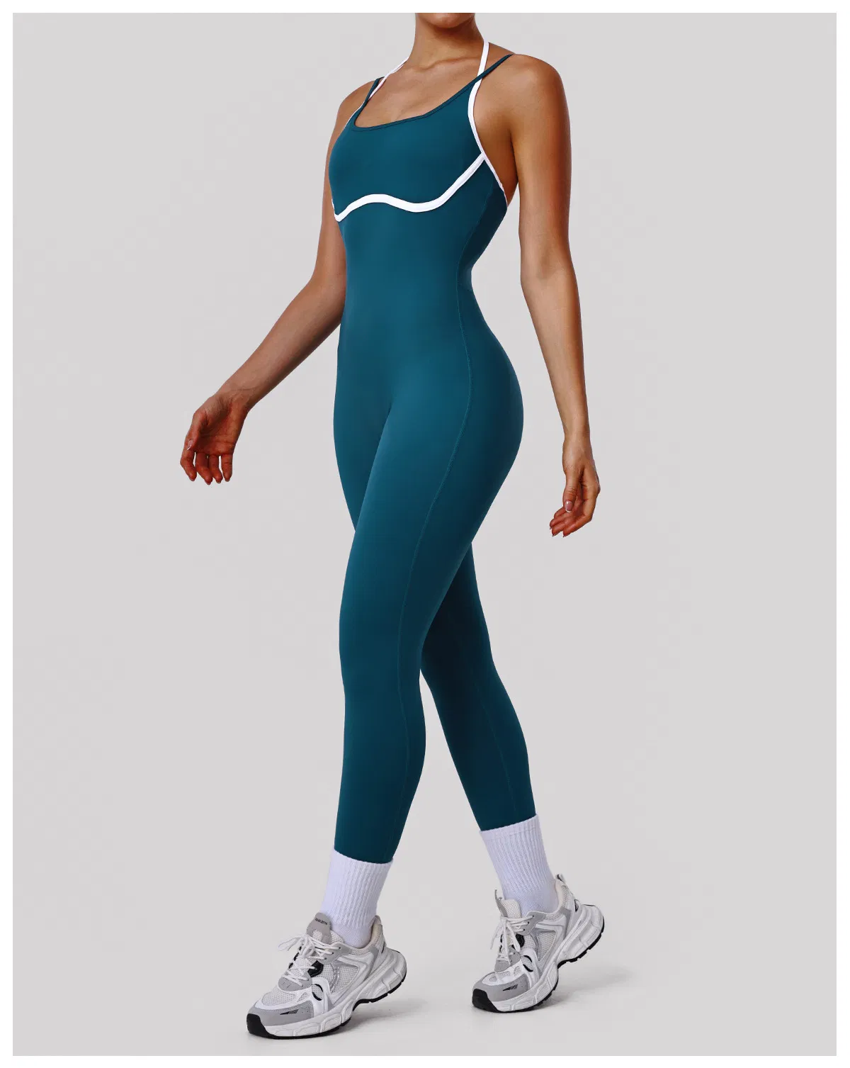 Thin-Band Backless Fitness Elastic Tight Yoga Jumpsuit Women's Slimming Shaping Gym Jumpsuit