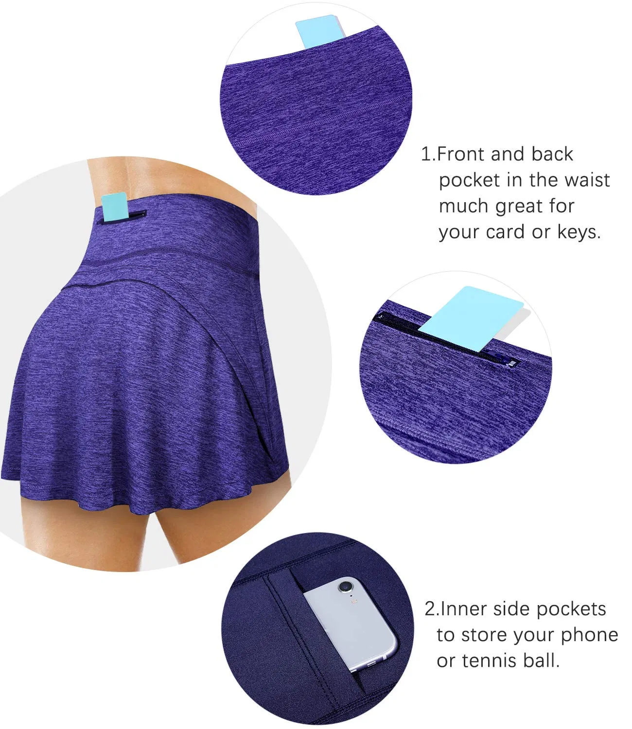 Tennis Skirts for Women with Pockets High Waisted Athletic Golf Skorts Skirts