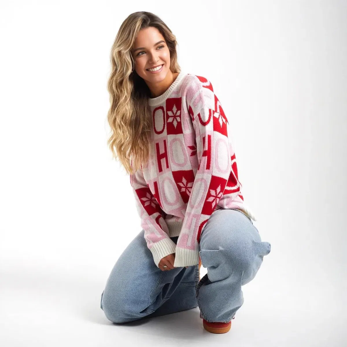 Fashion Autumn Winter Street Knit Custom Christmas Ladies Knitted Sweaters Women Jumper Sweater