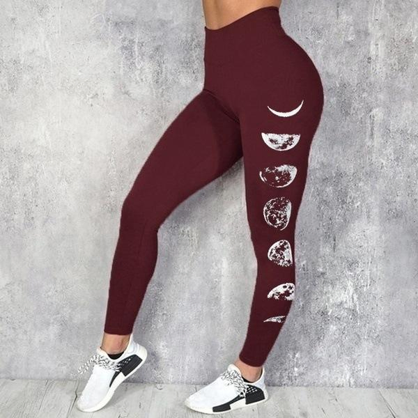 Women Printed Logo Sexy Fitness Yoga Pant Tummy Control Leggings