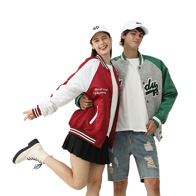Logo Fashion Wholesale Cotton Bomber Varsity Uniform Patch Women Coat Letterman Baseball Jacket