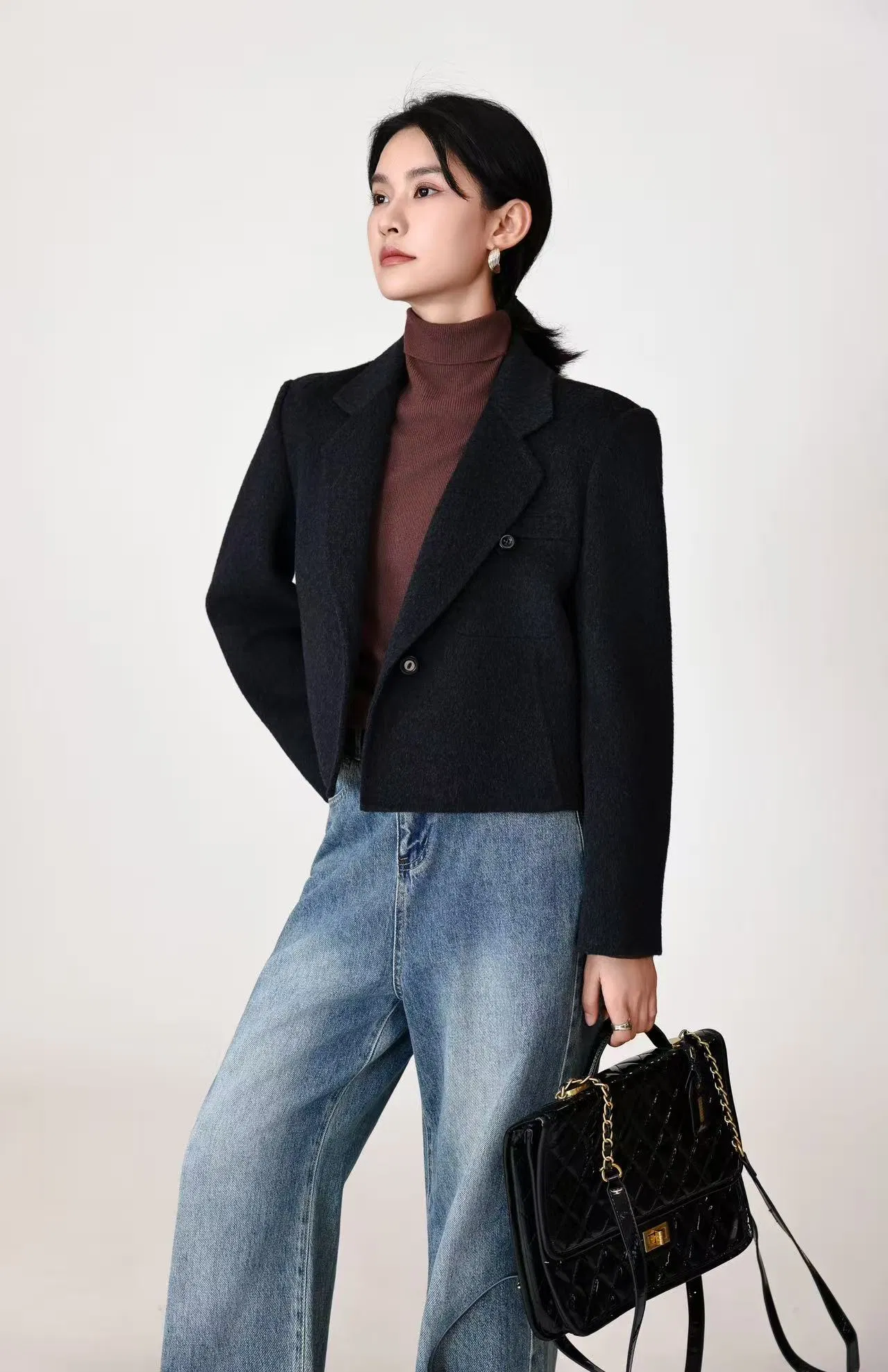 Luxury Women Winter Warm Clothing Outer Wear Wool Coat