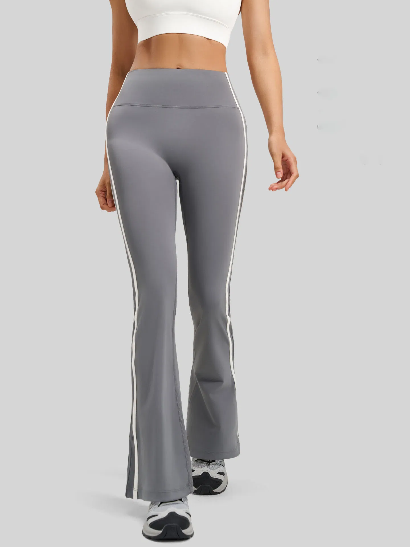 Women Scrunch Butt Lifting Gym High Waist Stripe Flare Yoga Pants