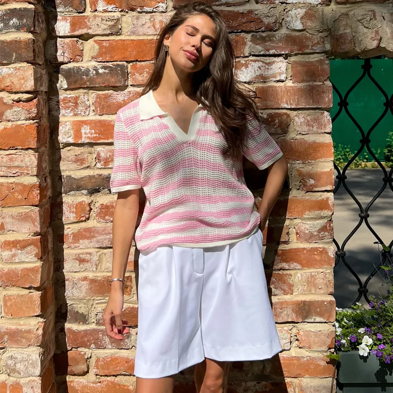 Viscose Knit Striped Top 10