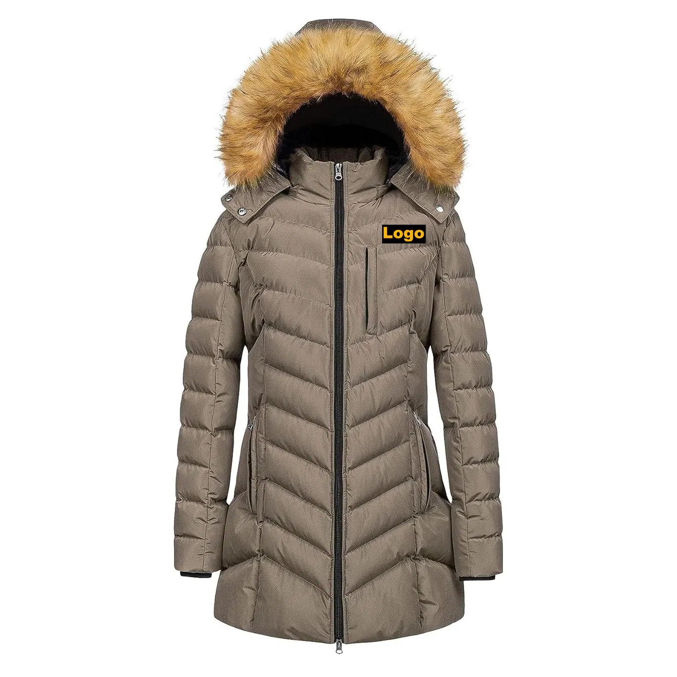 Women's Quilted Down Long Coat Winter Outdoor Parka