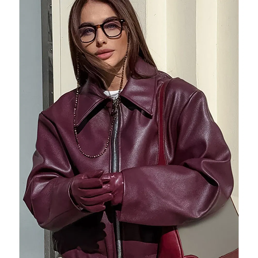 Fashion Leather Jacket Detail 3