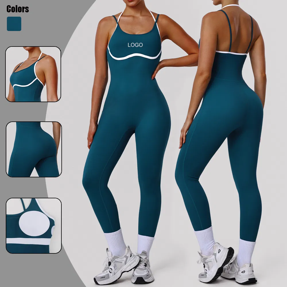 Thin-Band Backless Fitness Elastic Tight Yoga Jumpsuit Women's Slimming Shaping Gym Jumpsuit