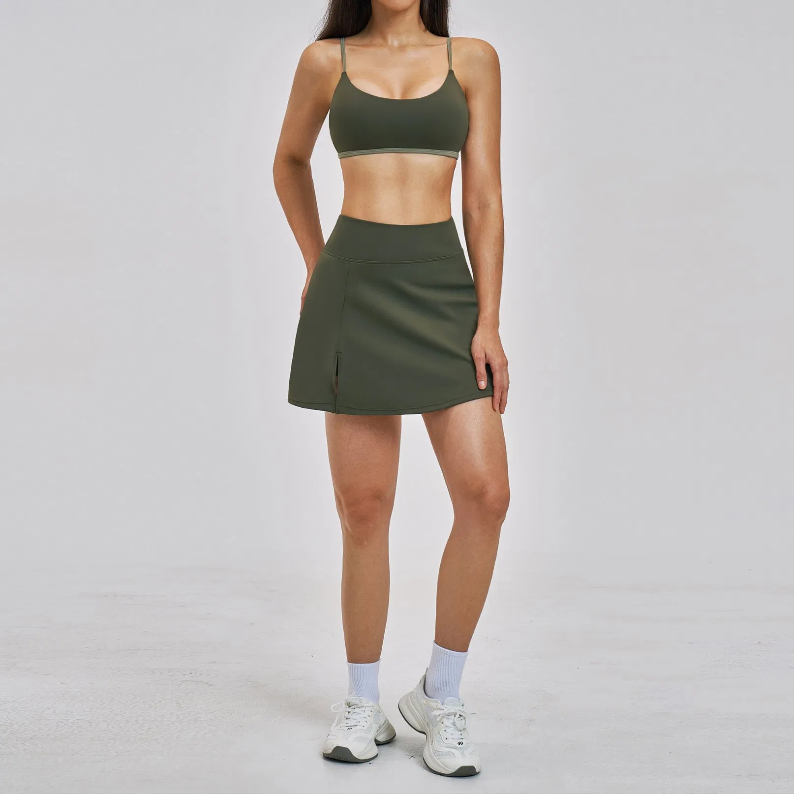 Quick Dry Casual Sports Suit Women Bare Feel Backless Bra Skirt Set Tennis Running Yoga Fitness Wear Online