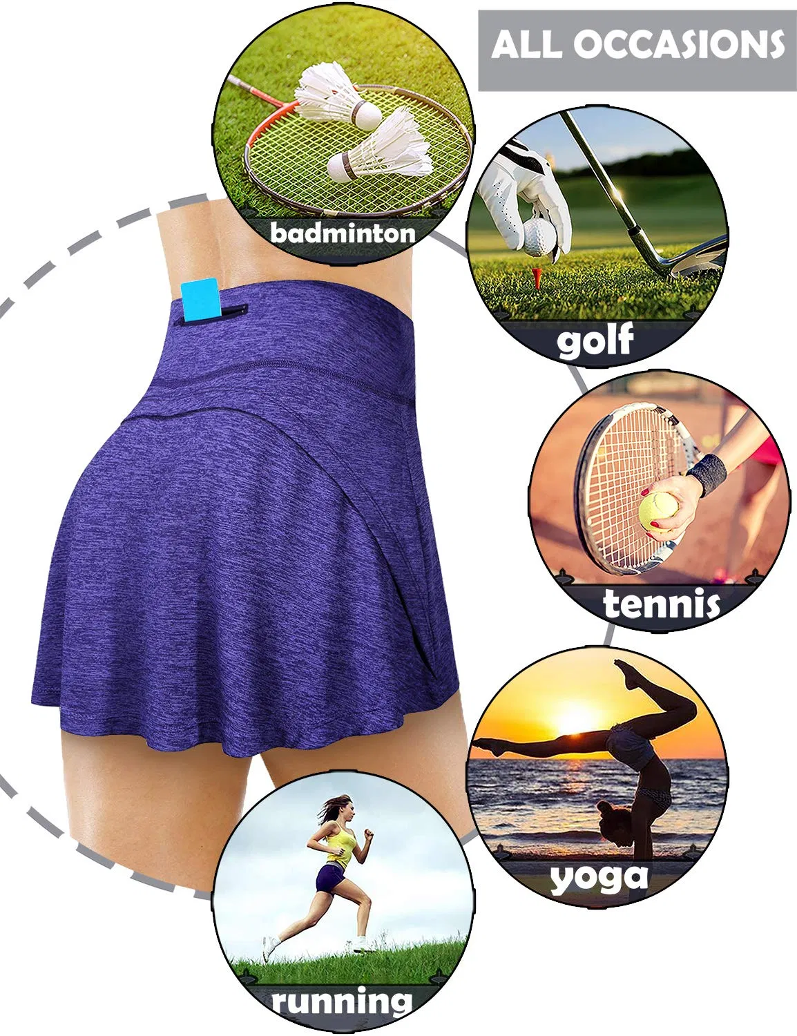Tennis Skirts for Women with Pockets High Waisted Athletic Golf Skorts Skirts