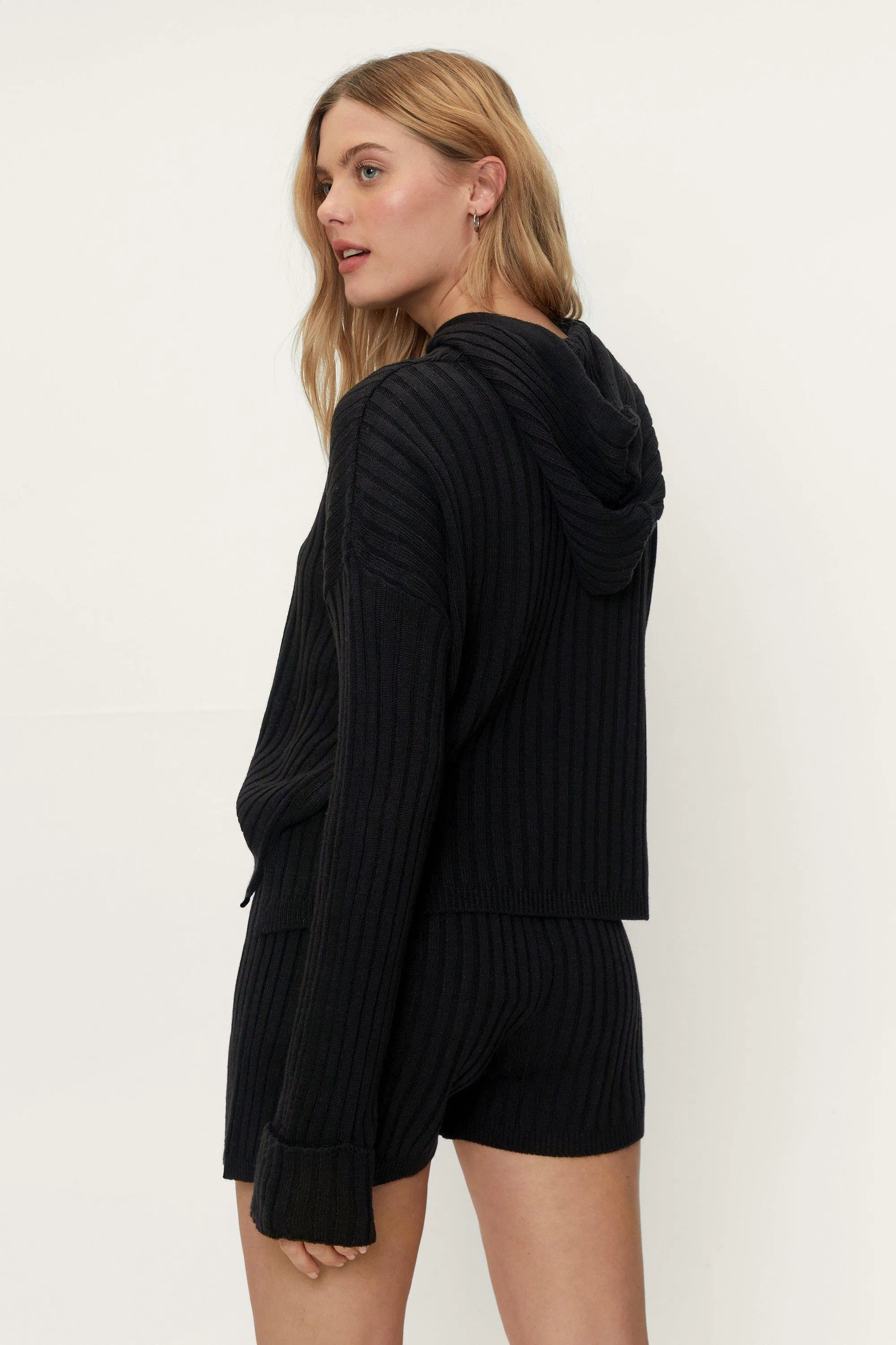 Wholesale China Customized High Quality Ribbed Bell Sleeves Relaxed Knitted Women Leisure Household Women Loungewear