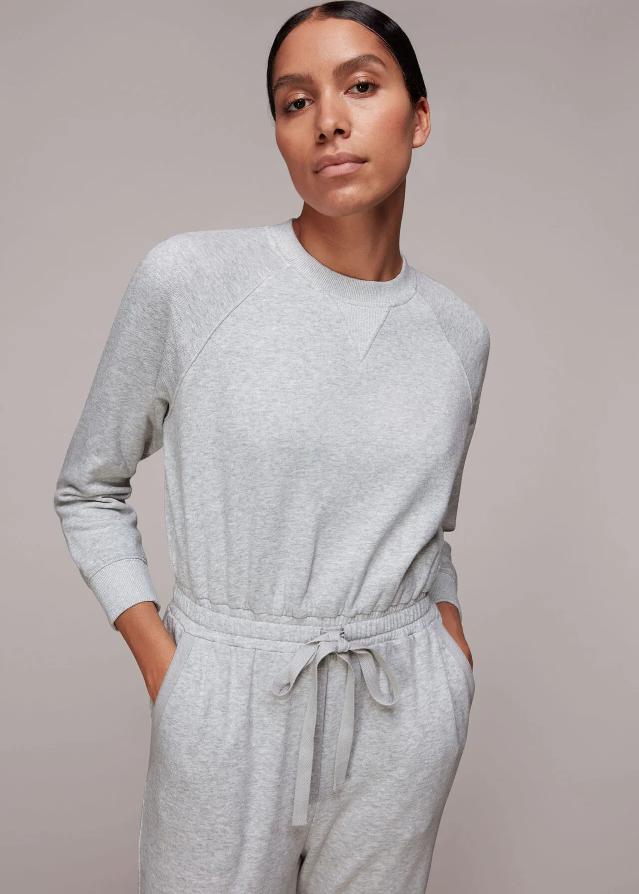 Factory China OEM Top Quality New Design Hot Selling Drawstring Jumpsuit Relaxed Knitted Women Leisure Household Women Loungewear