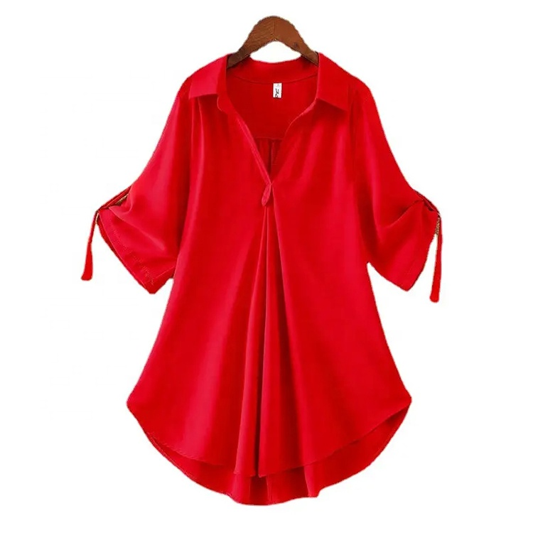 Fashion Long Sleeves Ruffles Casual Ladies Tops Shirts Elegant Chiffon Women Blouses