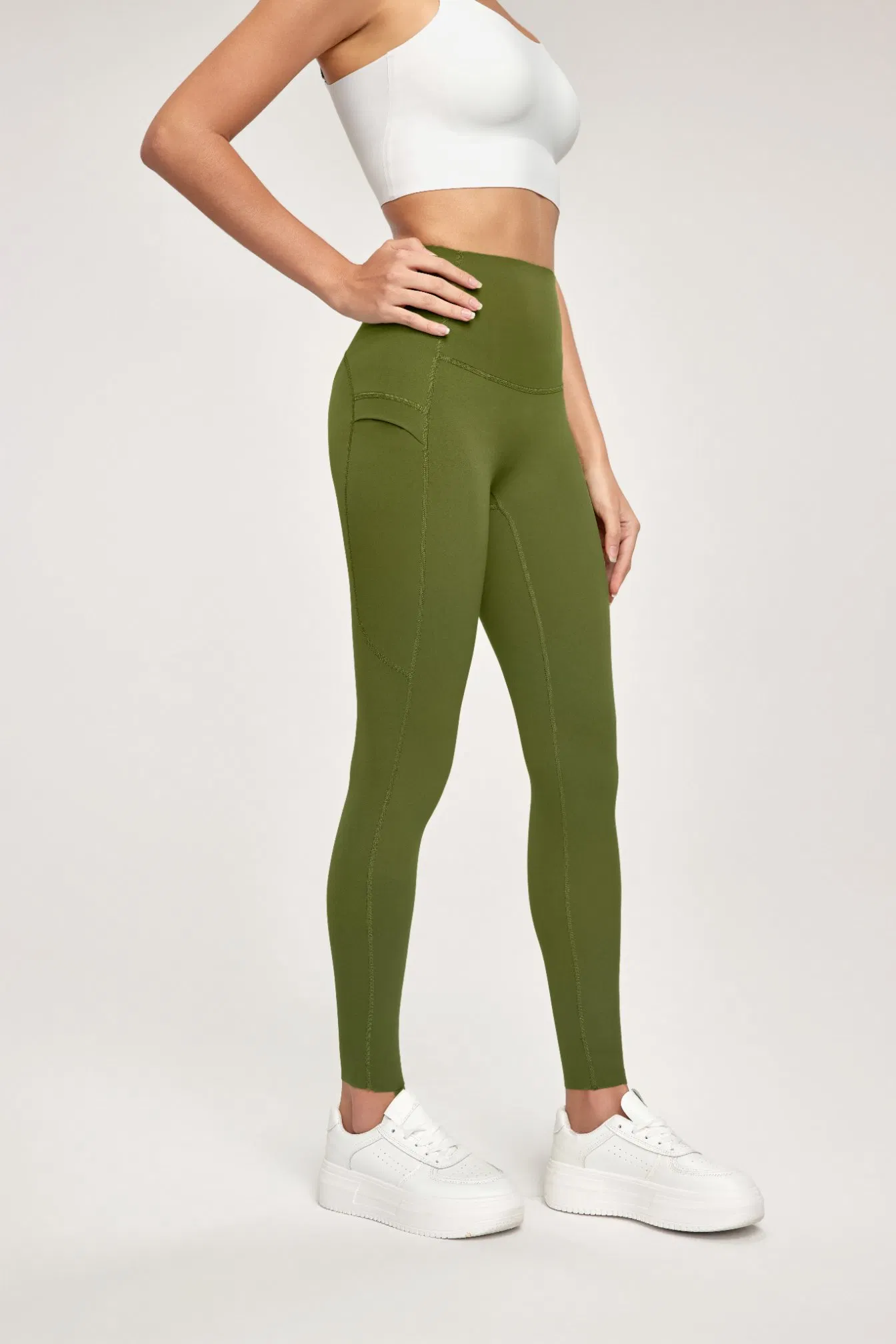 Women's Activewear 7A Antibacterial Cooling Yoga Pants with Pockets High Waist Butt-Lifting Gym Leggings for Women – Cuttable Ankle Design