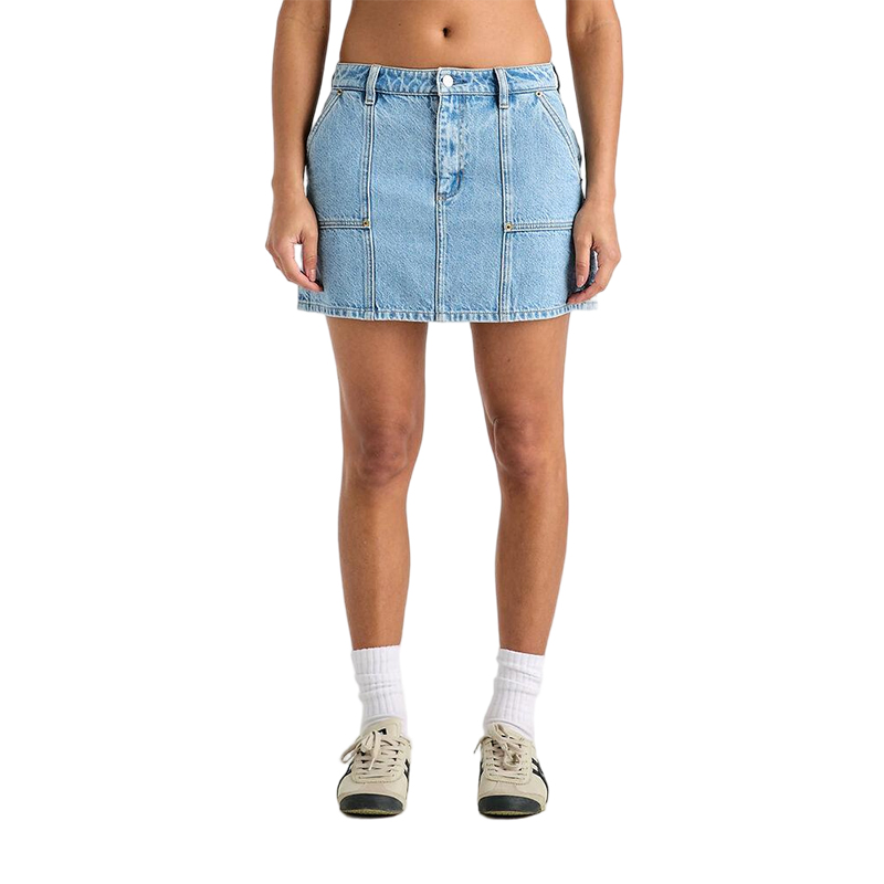 sexy mini skirt Wholesale Custom(OEM)Women 2025 Autumn High-Waisted Straight-Leg Washed Pocketed Vintage Denim MIDI Skirt women's skirt sexy short skirt simple