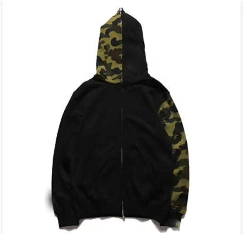 Xx Letter Shark Puff Printed Loose Fit Zip Hoodie 2026 100% Cotton Sweatshirt Men Women Unisex Streetwear High Quality Bapees