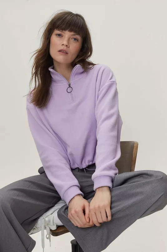 Supplier China OEM AAA Qualified New Hot Half Zip Long Sleeve Relaxed Knitted Women Leisure Household Women Loungewear