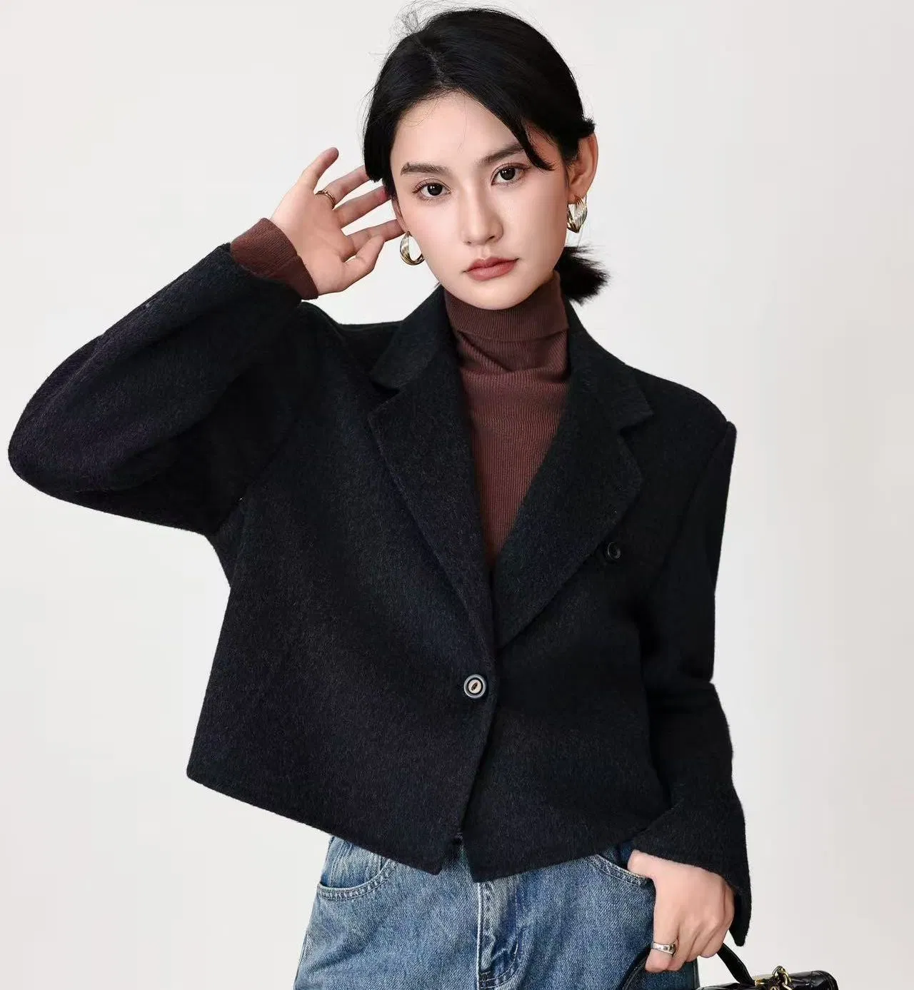 Luxury Women Winter Warm Clothing Outer Wear Wool Coat