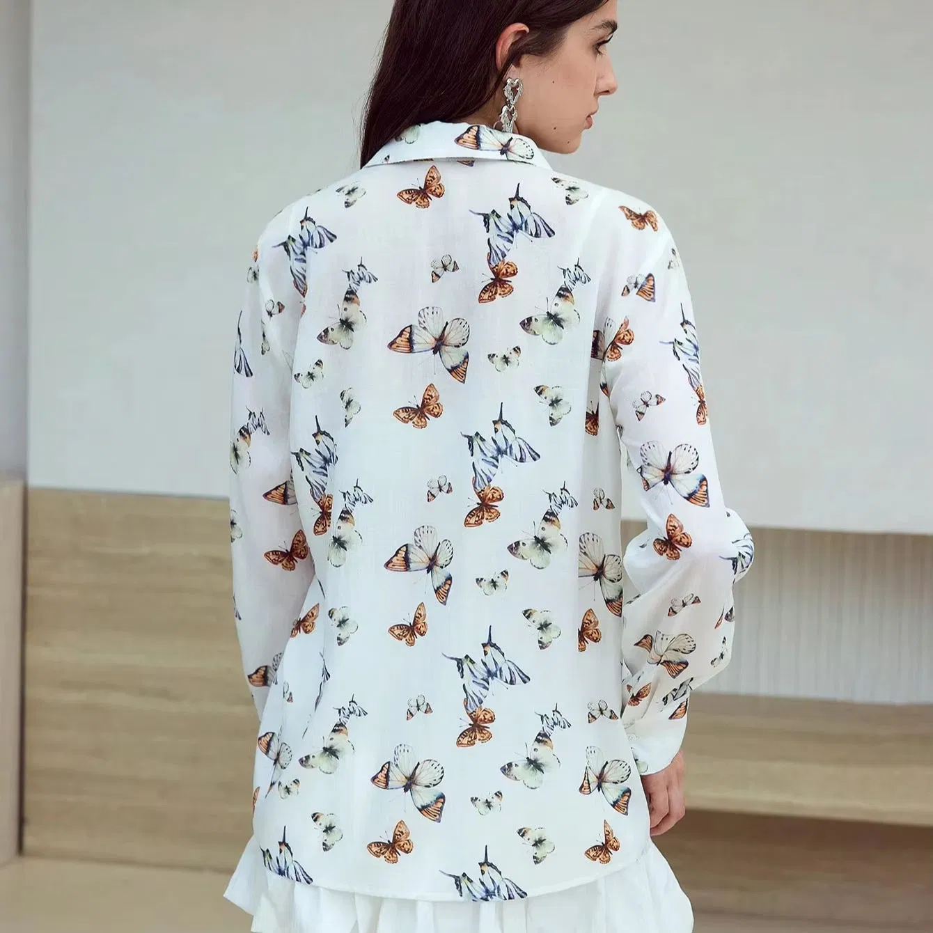 Comfortable Silk Blouse Polyester Quality Fabric Long Sleeve for Women Vintage Style Blouse Sari Blouse