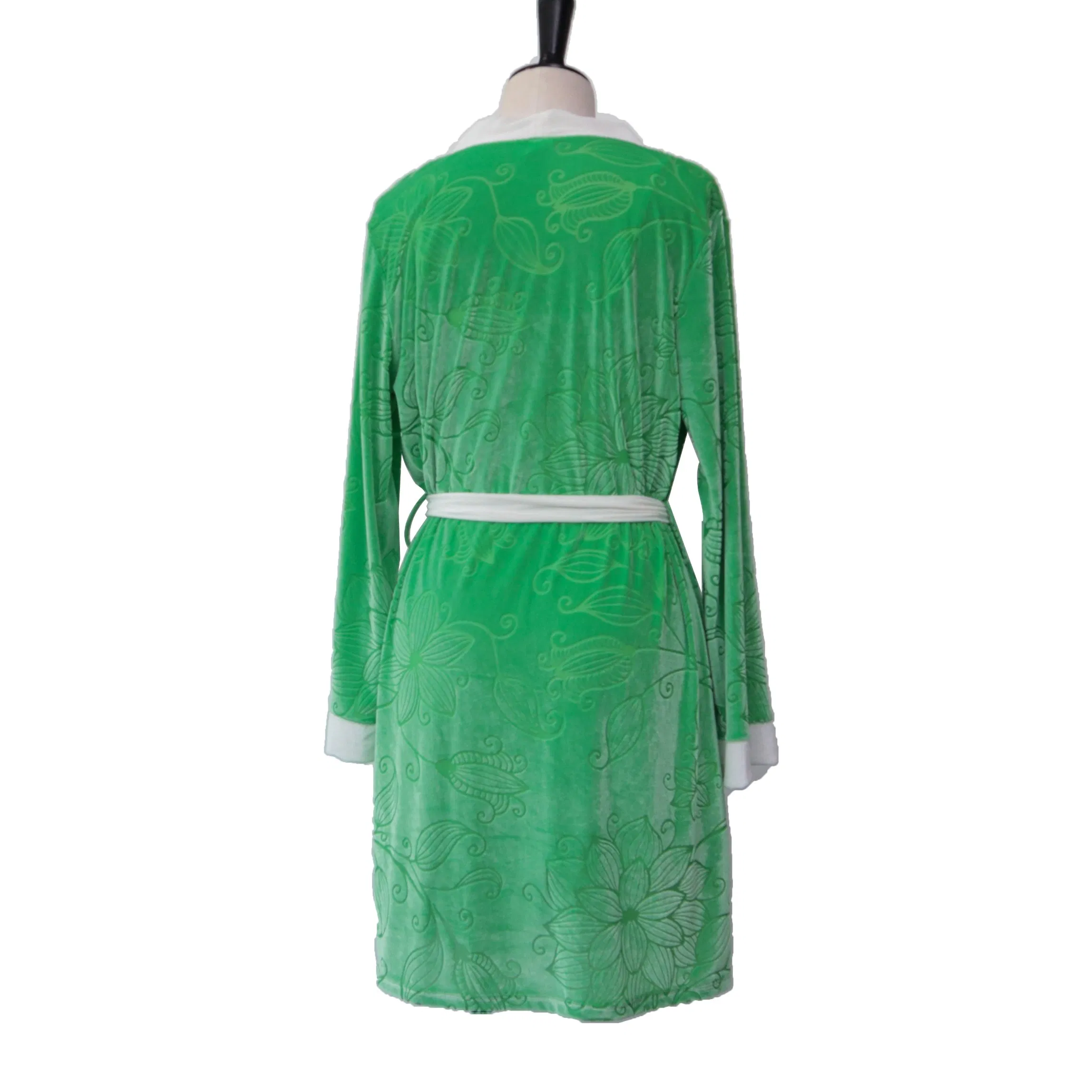 Intiflower High Quality Burn-out Floral Women Green Luxury Nightgown Suspender 2 Set Custom Pattern Loungewear