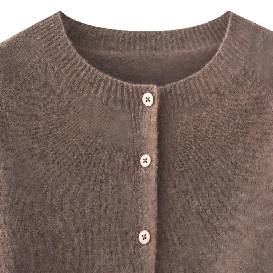 Women's OEM Crew Neck Button-up Winter Coat Sweater