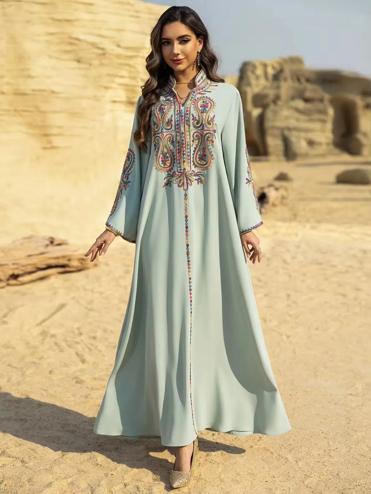 New Style Muslim Women's Ethnic Long Dress - Long-Sleeved Dress