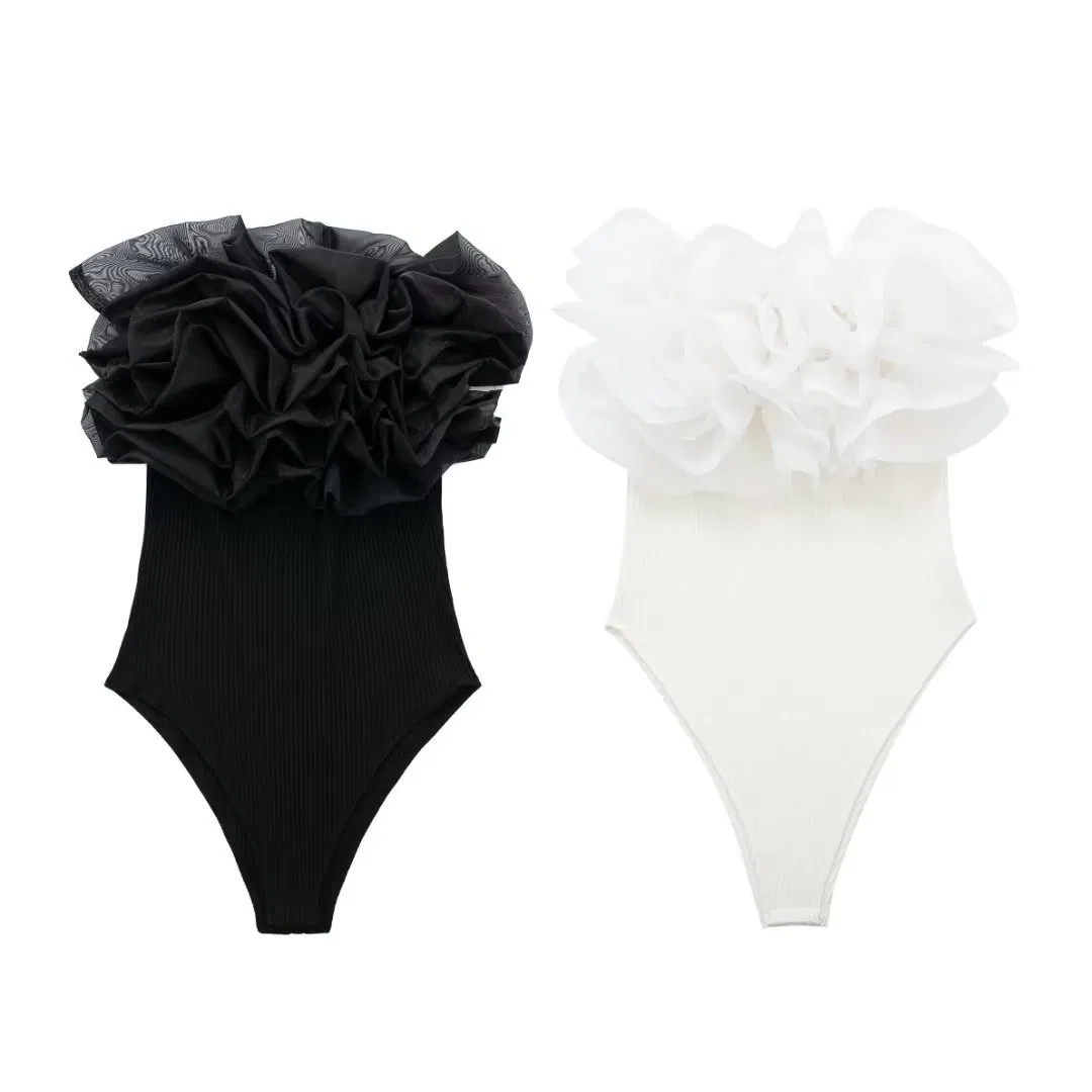 Elegant Women's Organza Layered Ribbed Jumpsuit for Wholesale