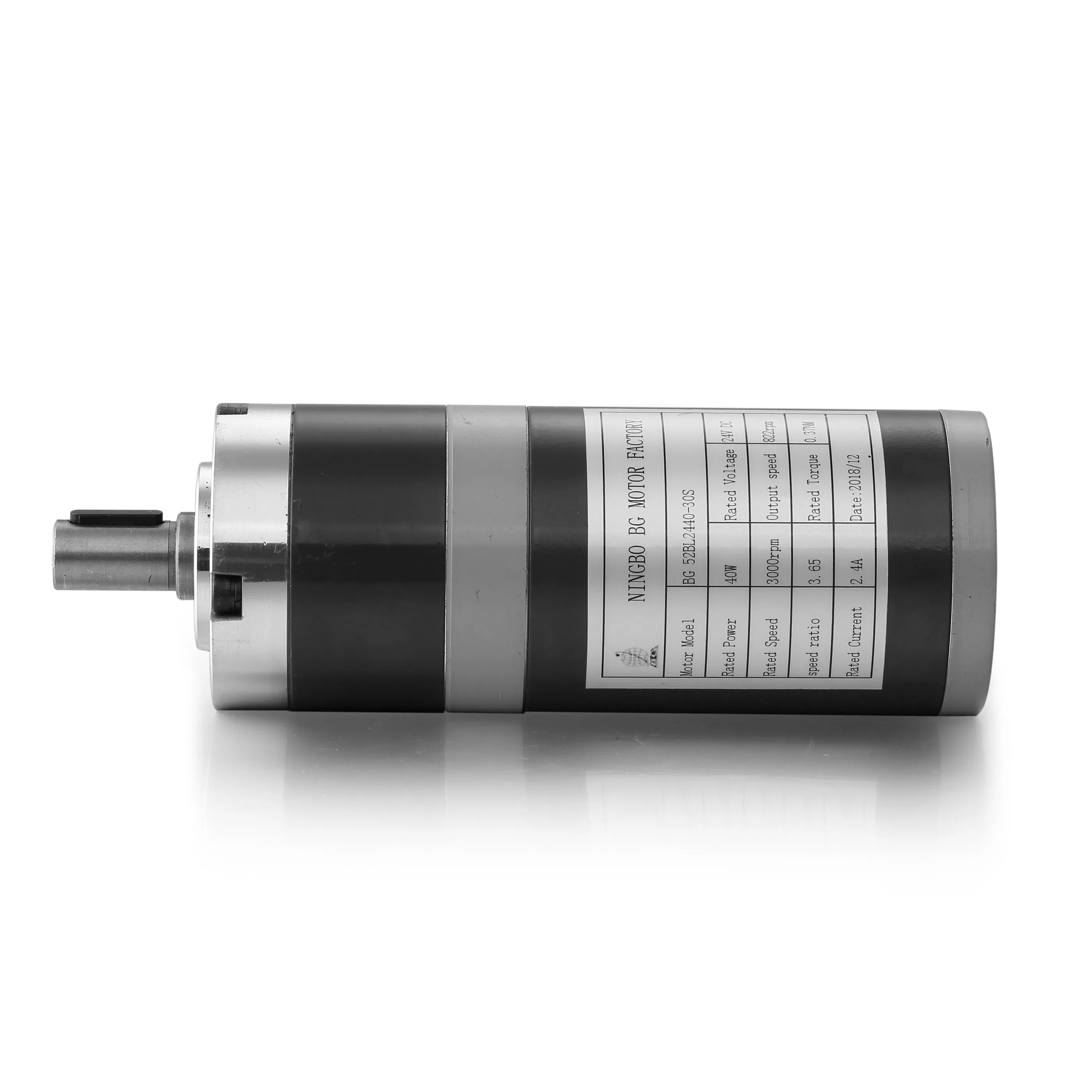 52mm 24V Motor Planetario de Corriente Continua Sin Escobillas de Alto Par y Baja Velocidad Motor Sin Ranuras para Control Industrial