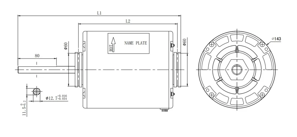 235W 4 Motor de soplador de transmisión directa de polo se puede personalizar