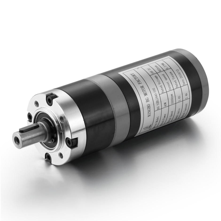 52mm 24V Motor Planetario de Corriente Continua Sin Escobillas de Alto Par y Baja Velocidad Motor Sin Ranuras para Control Industrial