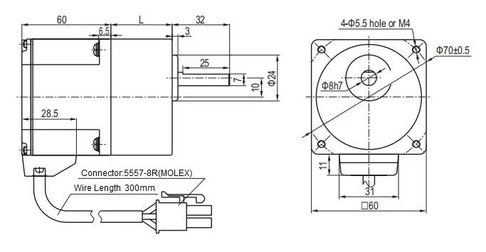 Motor de engranaje de eje hueco tipo L aprobado por CE