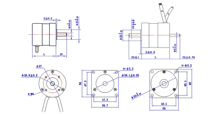 6V-24V Engranaje de gusano 58 Motor de corriente continua en miniatura