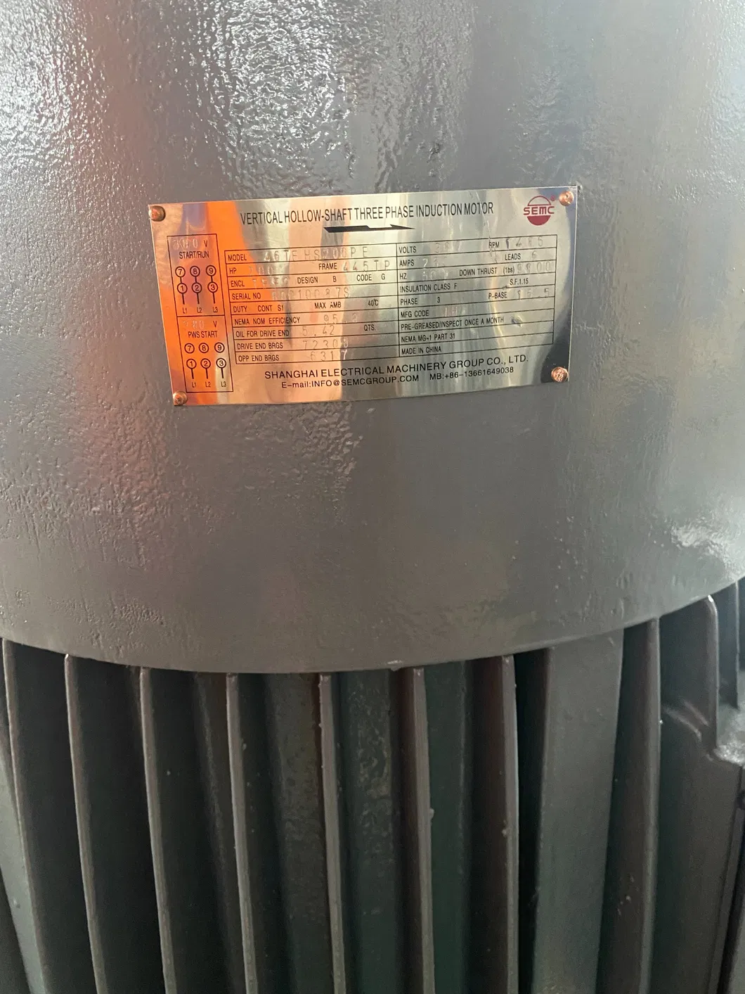 Tefc IP54 IP55 Alta Tensión 1kv 6kv Motor de Eje Hueco Vertical Vhs