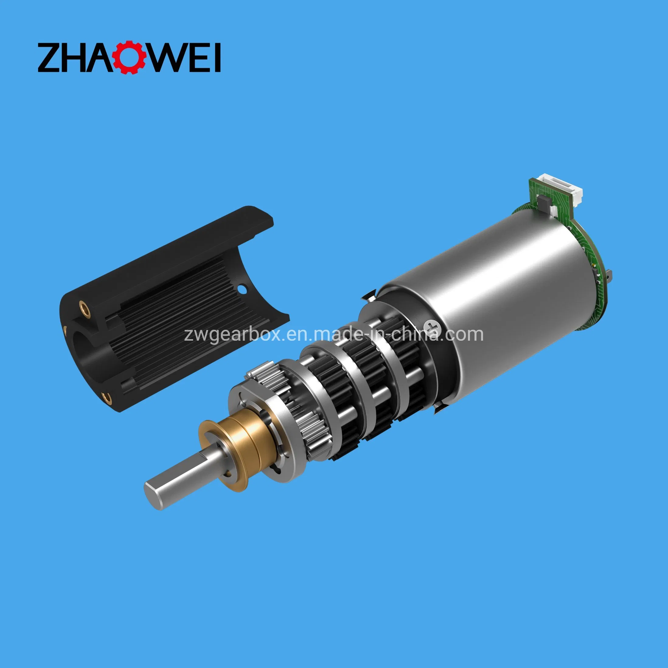 28mm 24V Motor de caja de engranajes en miniatura con encoder