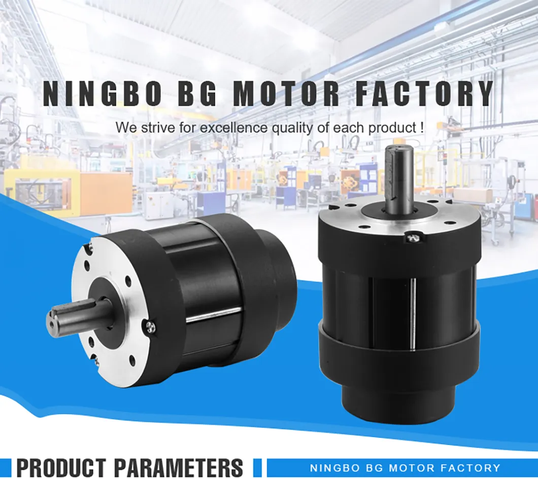 80mm 48V Motor de corriente continua sin escobillas de alta torsión y bajo rpm, motor sin ranuras para control industrial