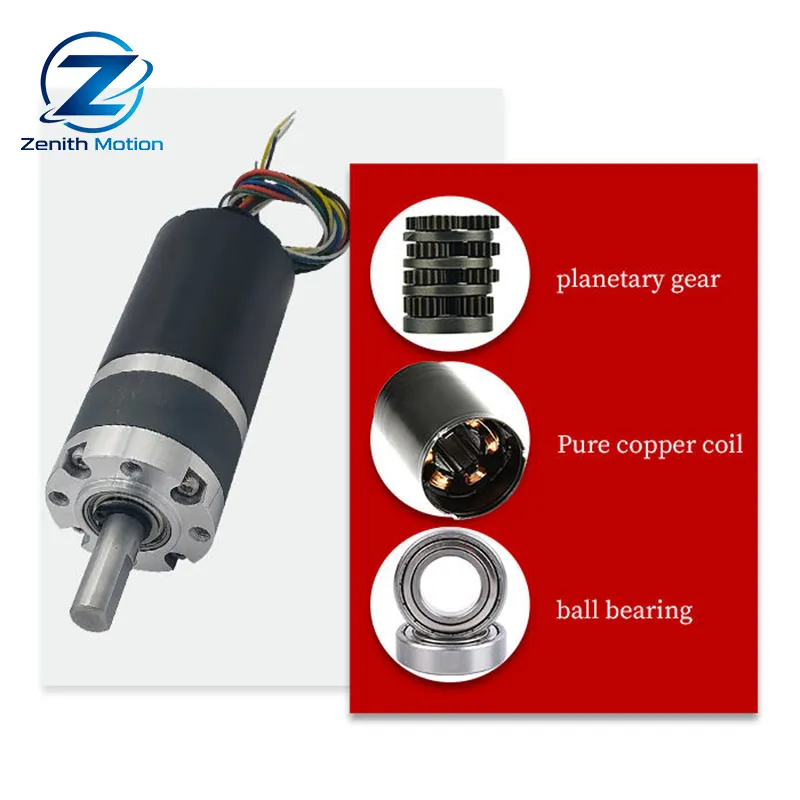 32mm Motor de Reducción de Corriente Continua Sin Escobillas con Engranaje Planetario 12V24V Motor Miniatura de Regulación de Velocidad y Alto Par