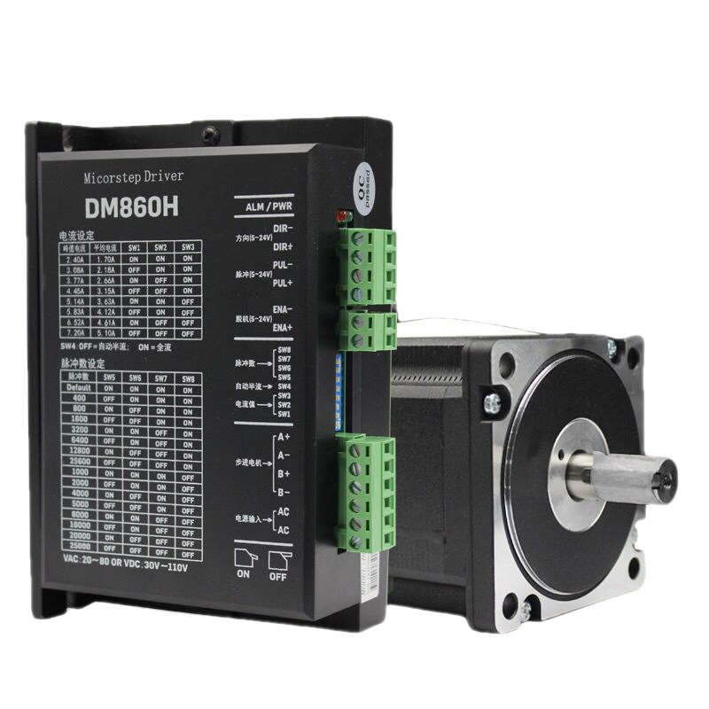 NEMA34 8.5nm Motor paso a paso de bucle cerrado con controlador de anti pérdida de paso, alto par, funcionamiento estable para maquinaria pesada de fresado CNC y carpintería