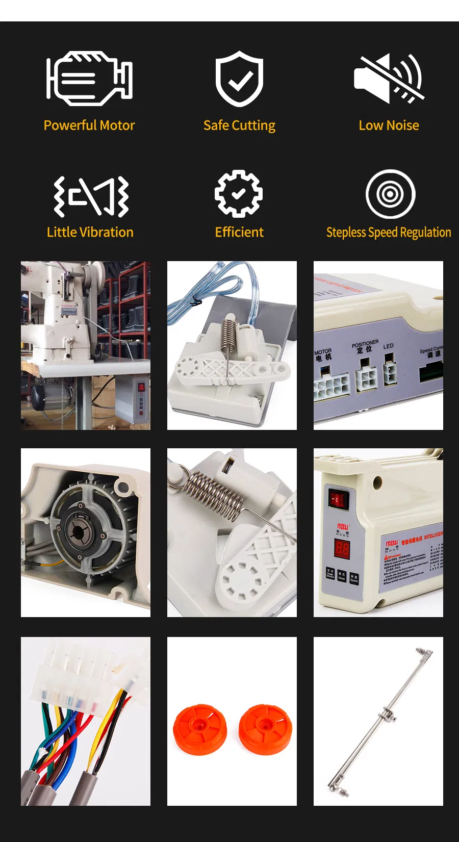 Motor servo de accionamiento directo de ahorro de energía para máquina de coser