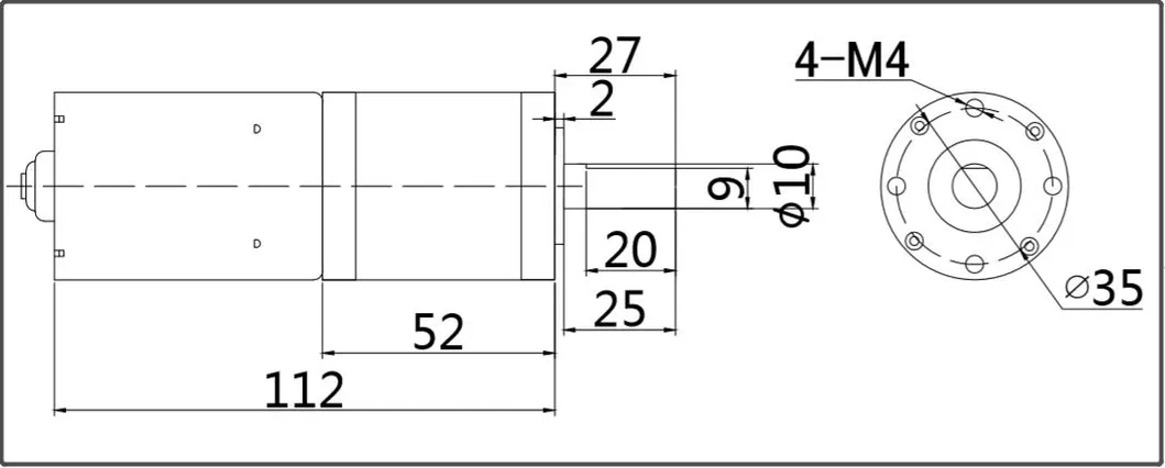 42mm 12V Motor de corriente continua sin escobillas planetario de alto par y baja velocidad para control industrial