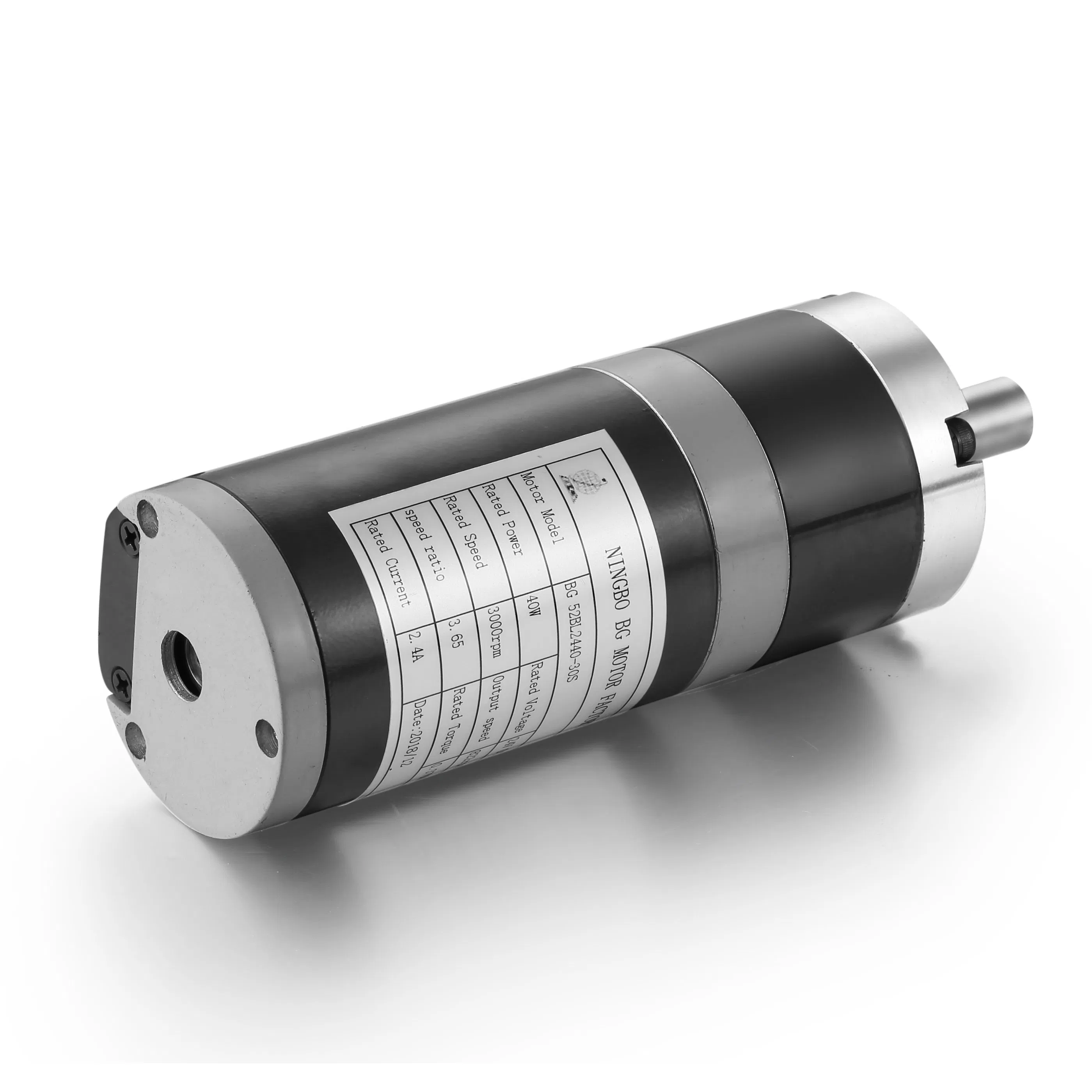 52mm 24V Motor Planetario de Corriente Continua Sin Escobillas de Alto Par y Baja Velocidad Motor Sin Ranuras para Control Industrial
