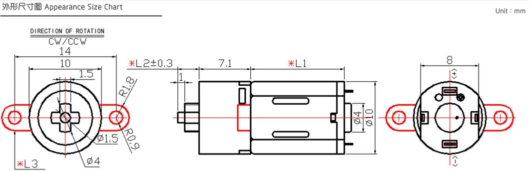 FF-M30va-10gp 9V Motor de Reductor Miniatura BLDC con Motor Planetario de Corriente Continua con Bajo Ruido