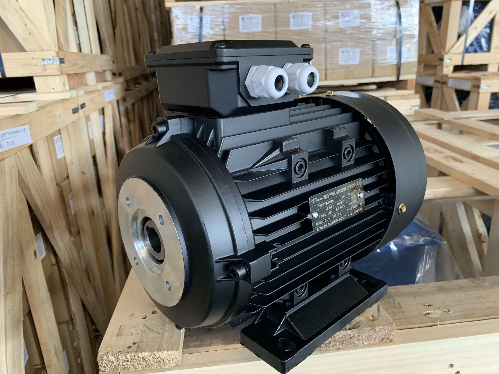 5.5kw 3 Fase AC 380V 220V Motor Eléctrico Trifásico Motor de Inducción con Eje Hueco