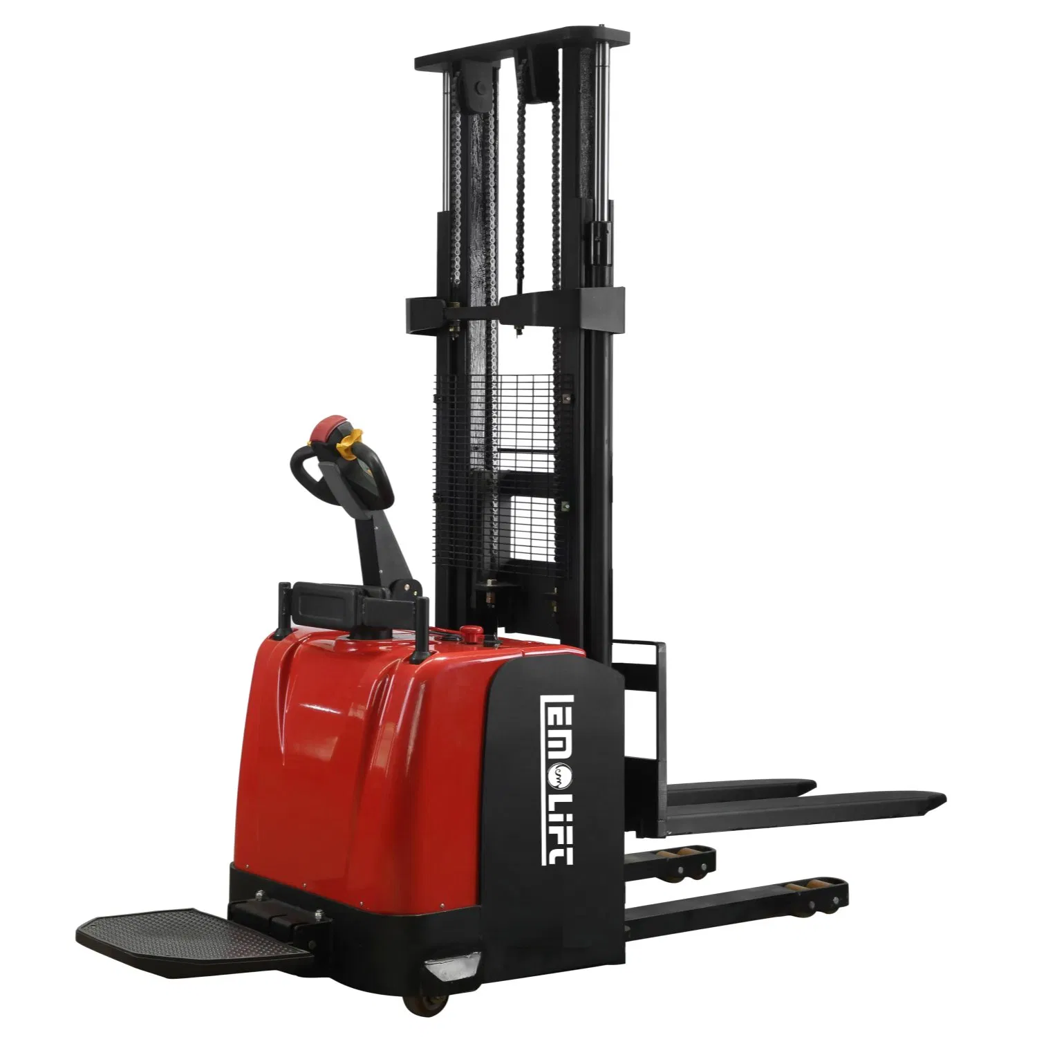 Full Electric Li-ion Lithium Battery Walkie Hydraulic Pallet Stacker Electric Pallet Stand on Forklift Stacker 5m Lifting Height Reach Stacker