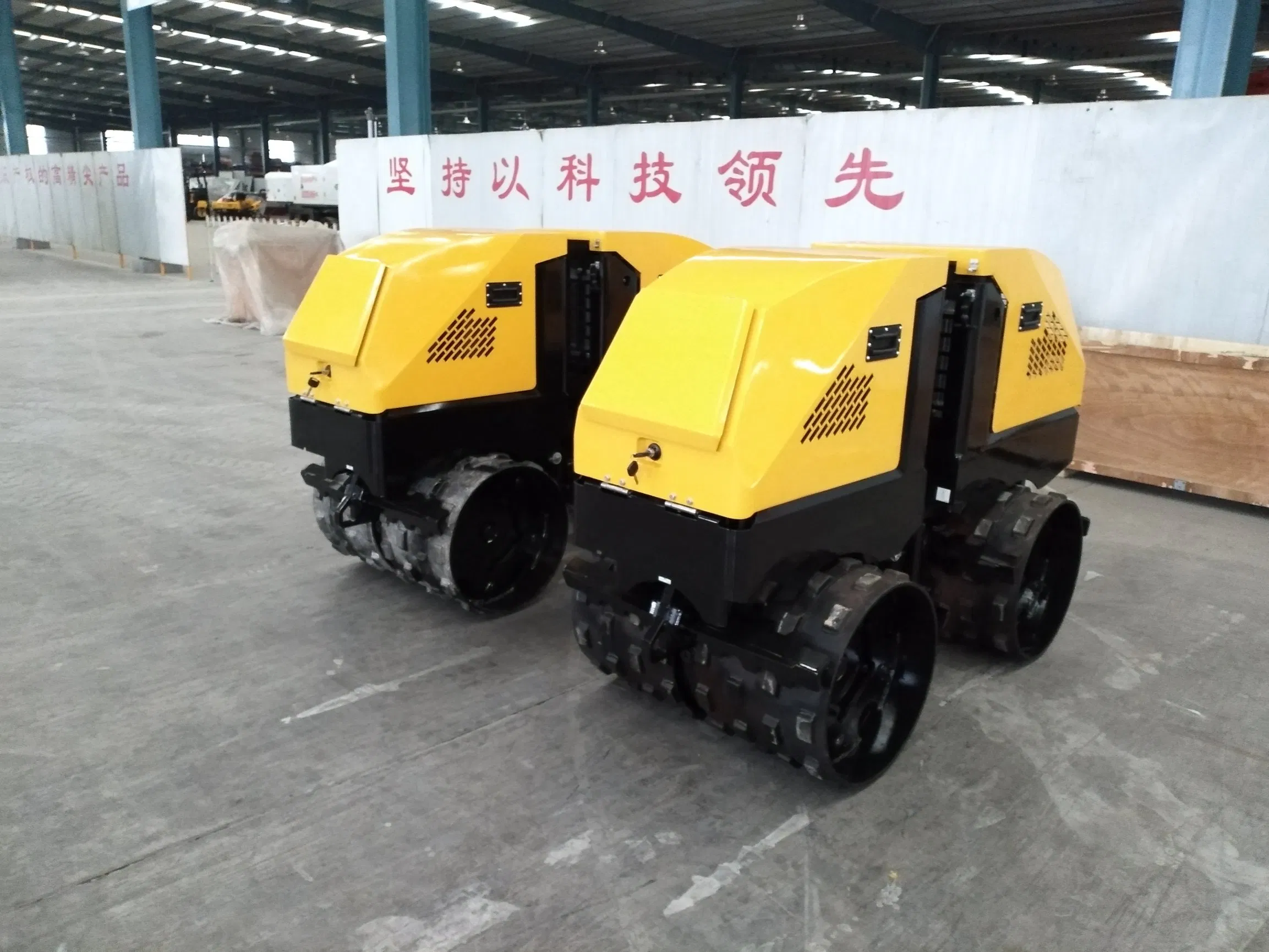 Heavy-Duty Double Steel Wheels with Remote Control Trench Roller