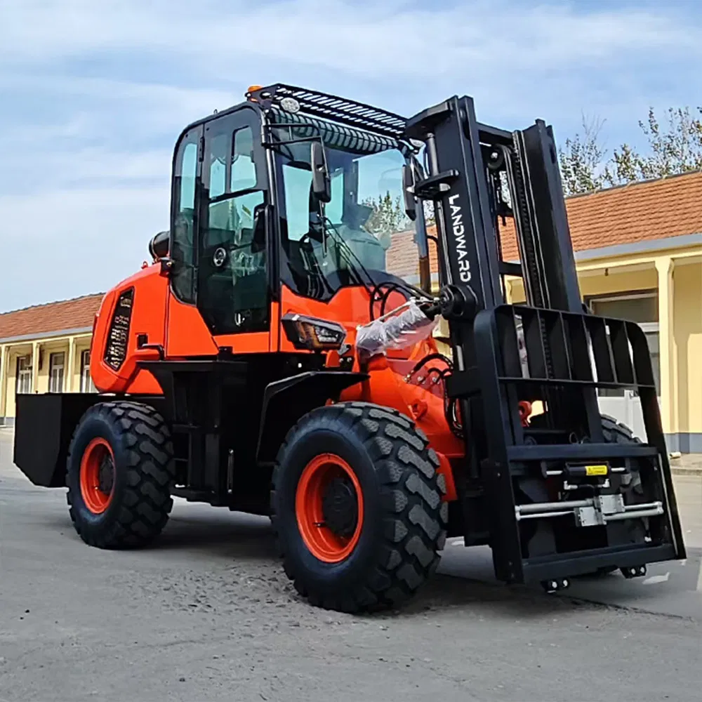 Rough Terrain Forklift with Cabin 3 Ton 5 Ton 6 Ton All Terrain Forklift 4WD Heavy-Duty Trucks for High-Powered Projects 4X4 off Road Truck Diesel Forklift