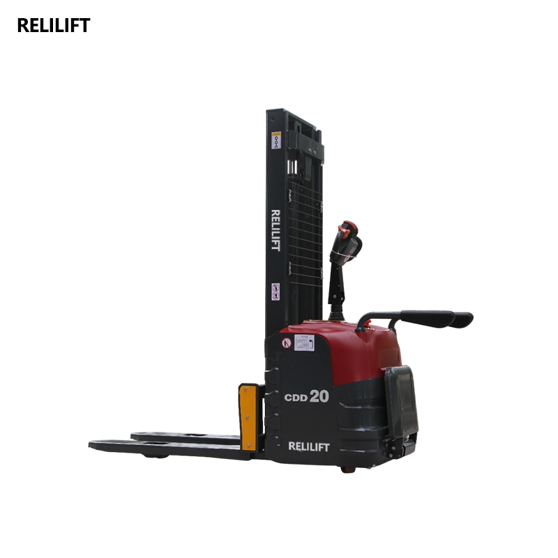 Cheap Walk-Behind Battery Charger Full Narrow Aisle All Terrain Electric Pallet Stacker PU Tire for Indoor and Outdoor 1.5 Ton 2 Ton Xilin Electric Stacker