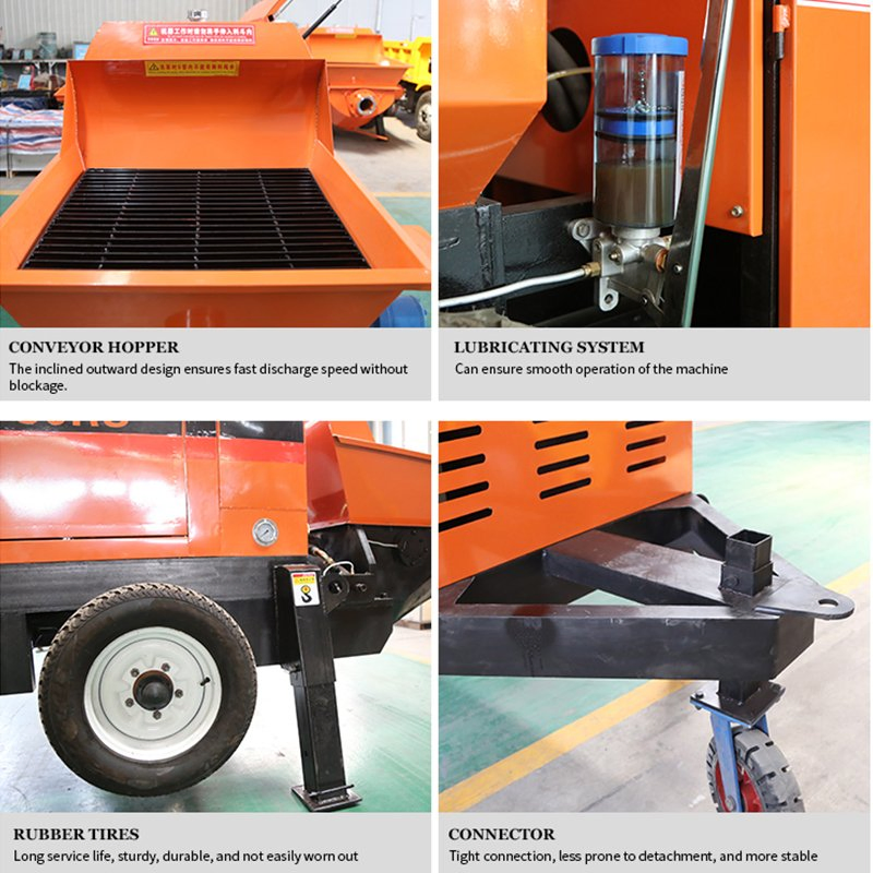 Portable Construction Mobile Mini Conveying Pumping Diesel Electric Trailer Mounted Transfer Hydraulic Cement Concrete Mortar Spray Machine Truck Mixer Pump