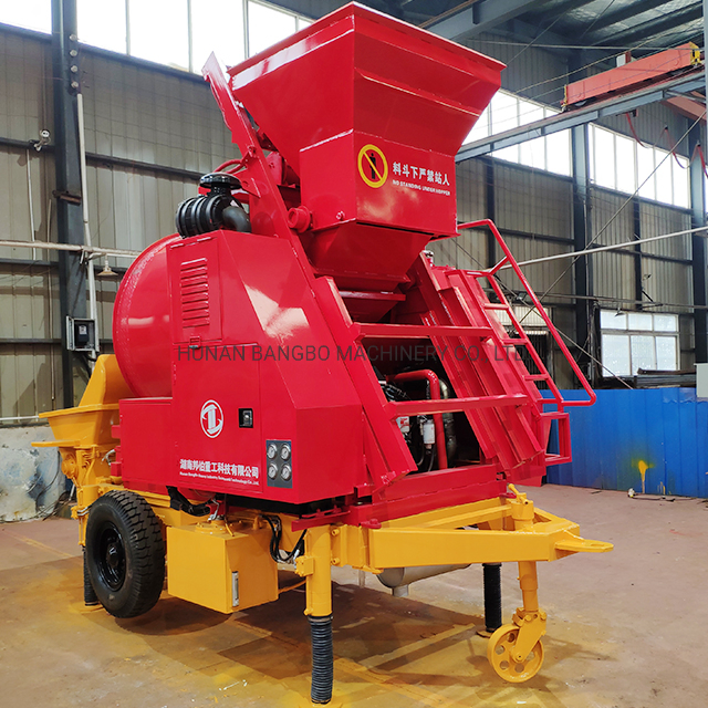Self Loading Concrete Machine Portable Cement Mixer Pump Mini Pan Concrete Mixer with Pump